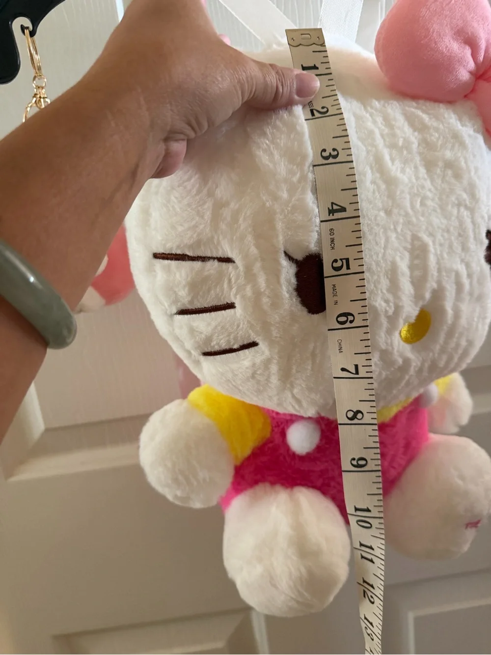 Hello Kitty Plush Backpack in White, Pink and Yellow